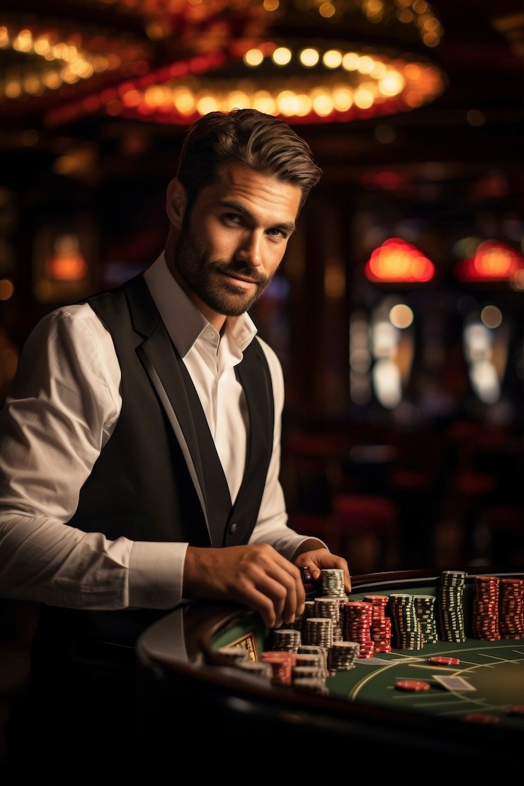 Meja roulette Dream Gaming dengan dealer langsung memutar roda